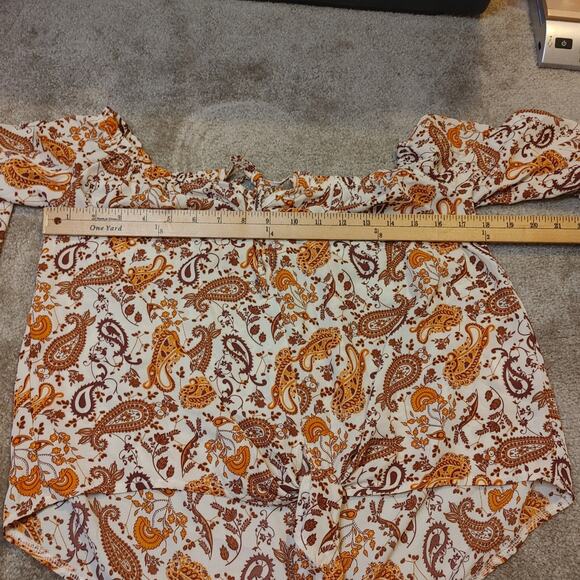 Stella Tweed Size Medium M Blouse Paisley Sheer Light Weight Top Boho - Picture 4 of 10